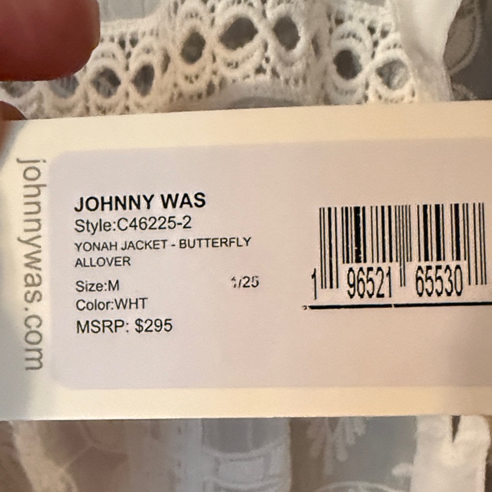 Johnny Was Yonah White Floral Lace Butterfly Jacket/Blouse NWT - Picture 2 of 10